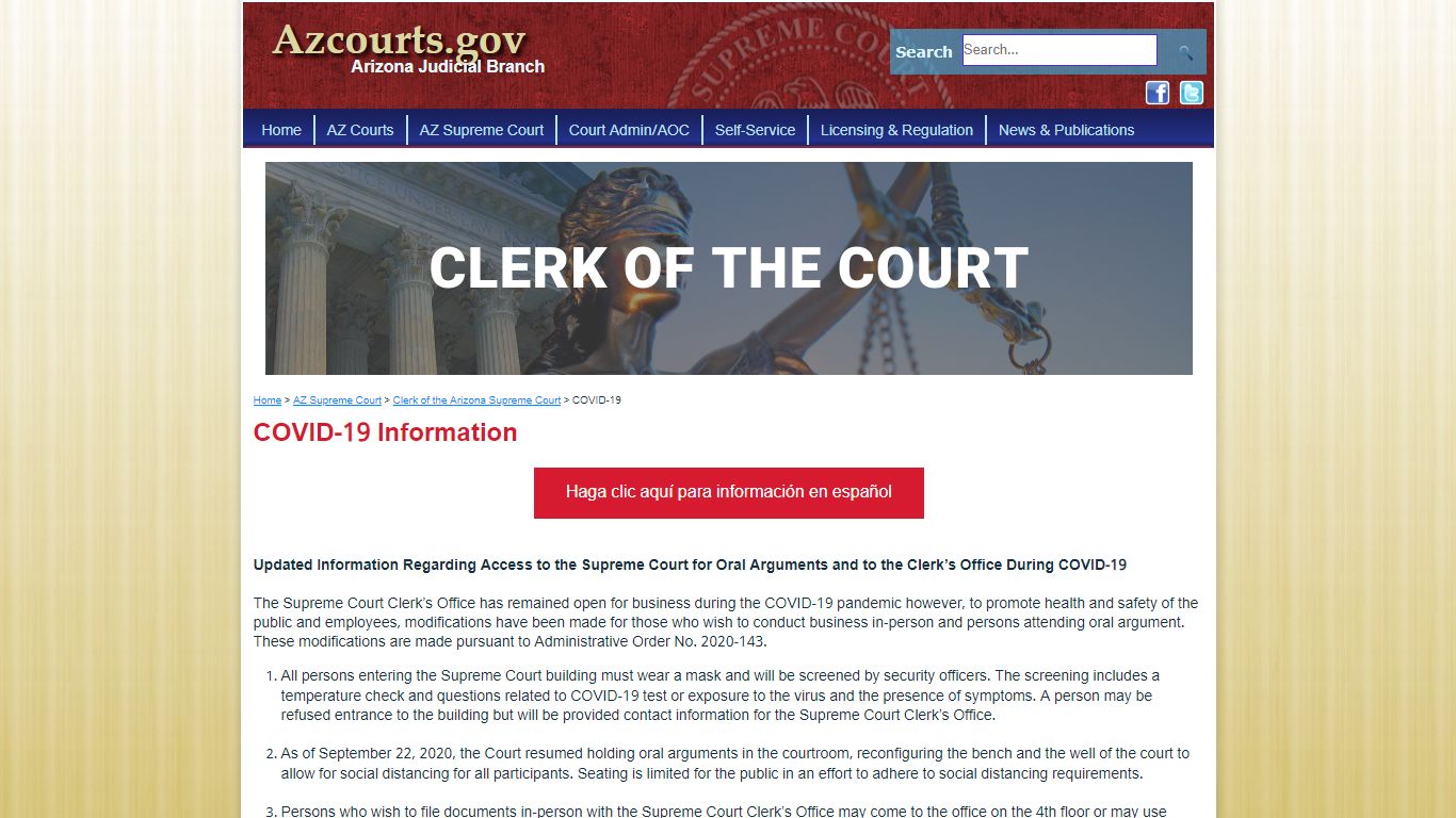 COVID-19 Information - Arizona Judicial Branch